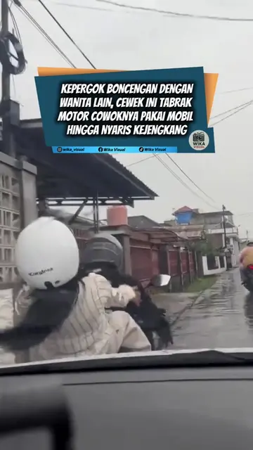 "KEPERGOK SELINGKUH BONCENG CEWEK LAIN, KEKASIHNYA LANGSUNG GAS TABRAK PAKAI MOB