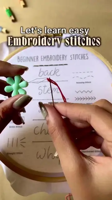 Easy embroidery stitches 🧵🪡🥰   #embroidery #DIY #hobby#fypシ゚viral #Viralvideo