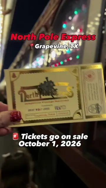 🚨 NORTH POLE EXPRESS TICKETS GO ON SALE OCTOBER 1, 2026 at 10am 🚨 Set your ala