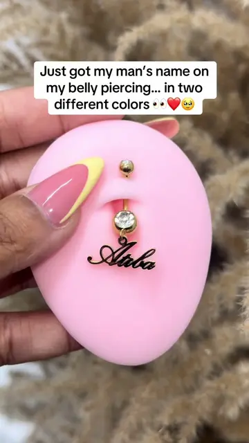 His name deserves more than one color 😭❤️ Our personalized piercing belly rings