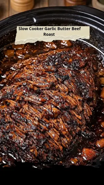 Slow Cooker Garlic Butter Beef Roast Tender, fall-apart beef coated in a rich, s