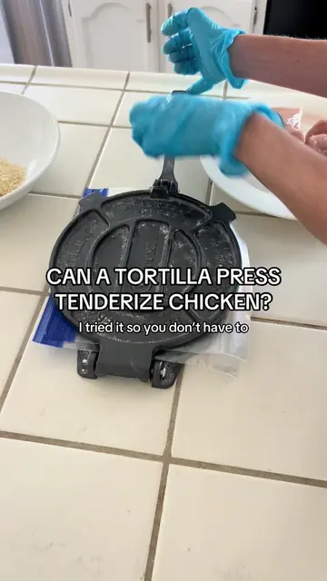 I saw someone online using their tortilla press to flatten and tenderize chicken