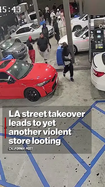 A ruthless mob of thieves carried out a brazen heist in Bellflower Monday as a s