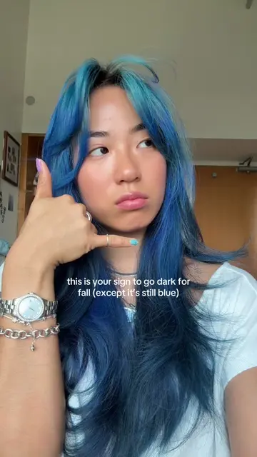 midnight blue is BACKKK #bluehair #midnightblue #hairinspo #bluehairdye #hairtra