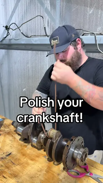 Polish your crankshaft at home! #engine #mechanic #turbo #performance #fyp 