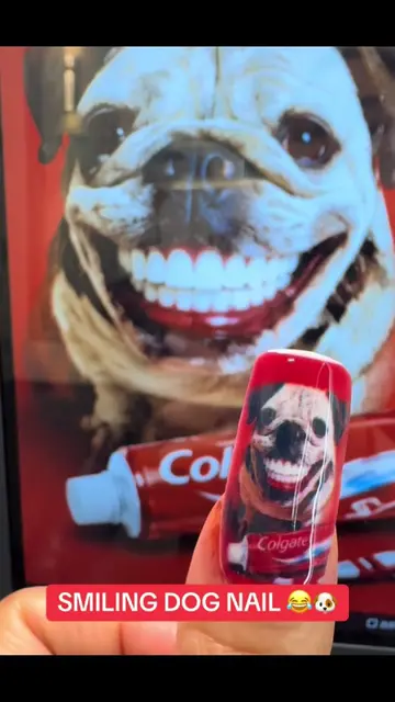 You voted, and I printed it! 😂🐶🦷 That smile came out perfectly on the nail! �