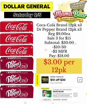 🚨 Dollar General Soda Stock-Up‼️ Make sure you head to Dollar General Saturday 