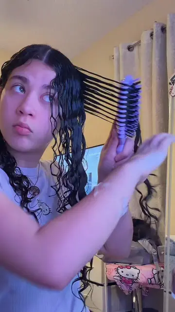 Rutina de rizos en la noche 🎀 #hairstyle #curlscheck #Vlog 