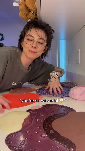 open to creative ideas! stop assuming things about me 🩷 #slime #recycle #asmr #