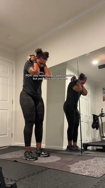 Want to do cable crunches but you don’t have a cable machine? Try putting a dumb