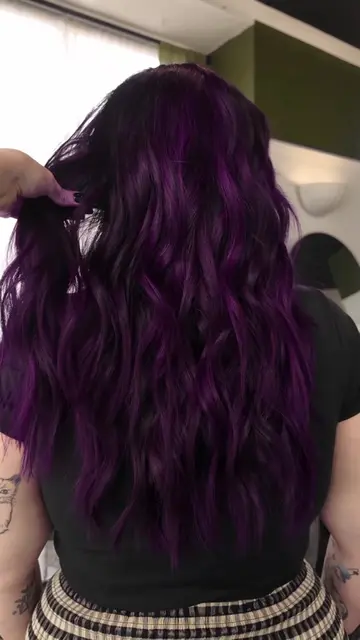 GOTH GIRL PURPLE HAIRDYE TRANSFORMATION 👹👹  I used my classic partial foilayag