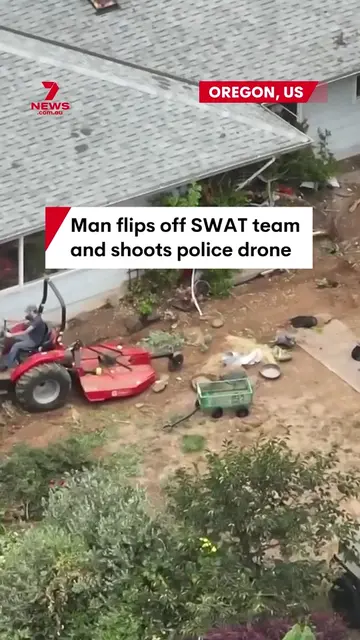 A man in Oregon City in the US fired shots at a police drone before flipping the
