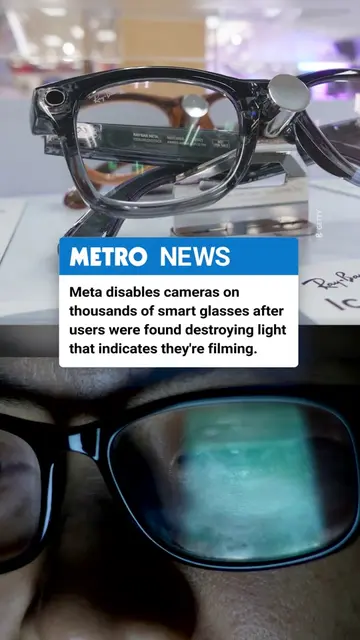 Meta has blocked cameras on thousands of its AI smart glasses after users were c