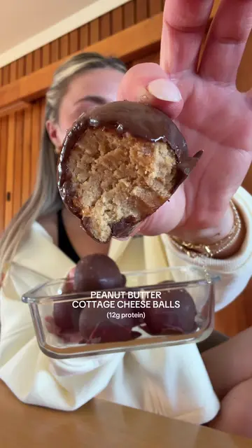 cottage cheese protein balls, don’t knock it till you try it!! recipe:  1 cup co