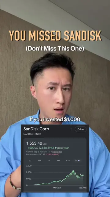 $1,000 into SanDisk a year ago is $31,000 today. You missed that one. Jensen Hua