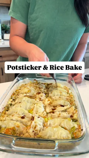 Potsticker & Rice Bake is one of my favorite lazy casseroles to make!  If you’re