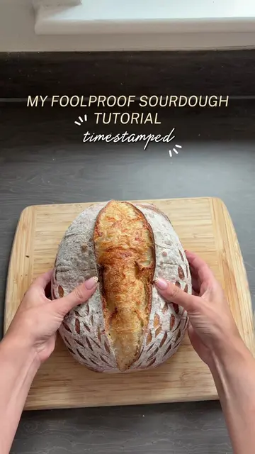 My foolproof same day sourdough loaf recipe with timestamps🍞✨ This is a 70% hyd