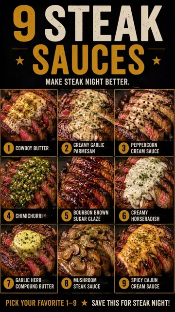 🥩 9 Steak Sauces for when you’re tired of making steak the same way.
 Cowboy bu