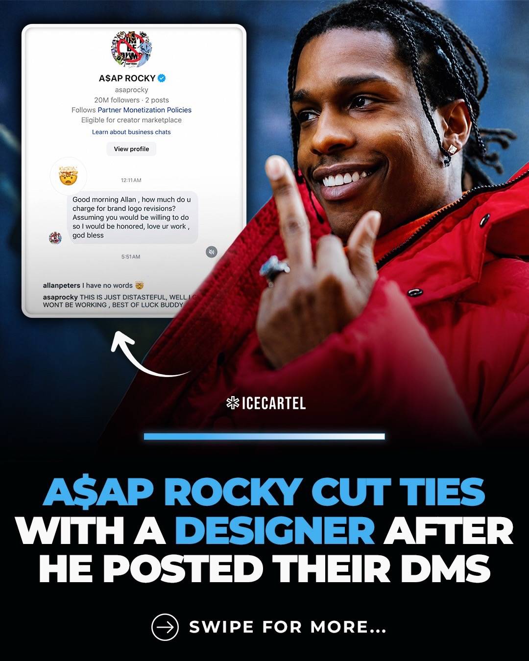 A$AP Rocky has reportedly stepped away from a potential collaboration with desig