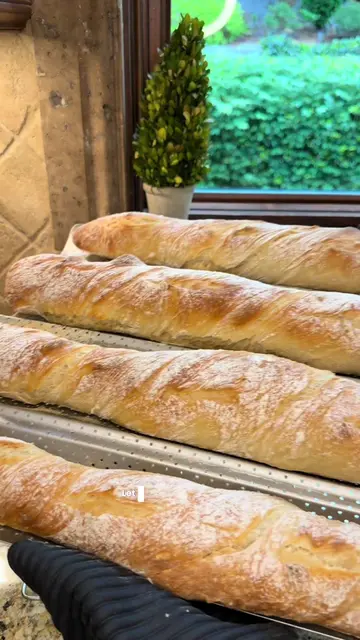 EASY BAGUETTES!!🥖  INGREDIENTS: * 3 1/2 cups +1 tablespoon AP flour * 2 teaspoo