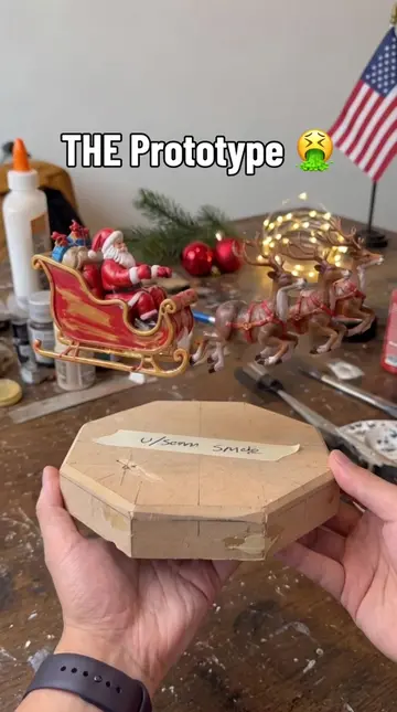 Santa’s sleigh… actually floating. 🎅✨ No strings — just magnetic levitation and