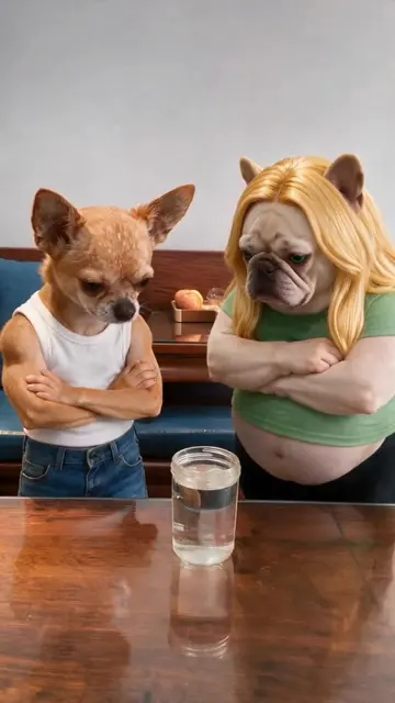 Chihuahua: Why did my wife hit me?oftiktok #puppy #funnypets #sillypets #cutedog