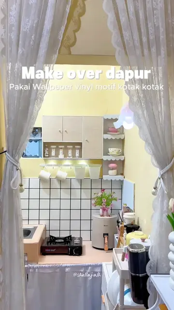 Make over dapur kontrakan  #makeover  #dapurminimalis  #wallpapervinyl  #dapurse