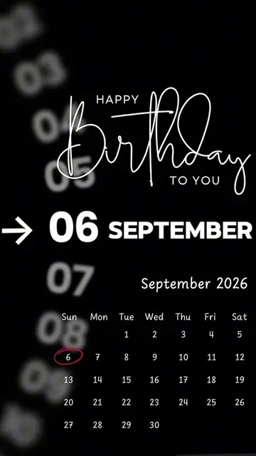 Happy Birthday 06 September 2026 Template-Just click "Capcut Anchor (try this te