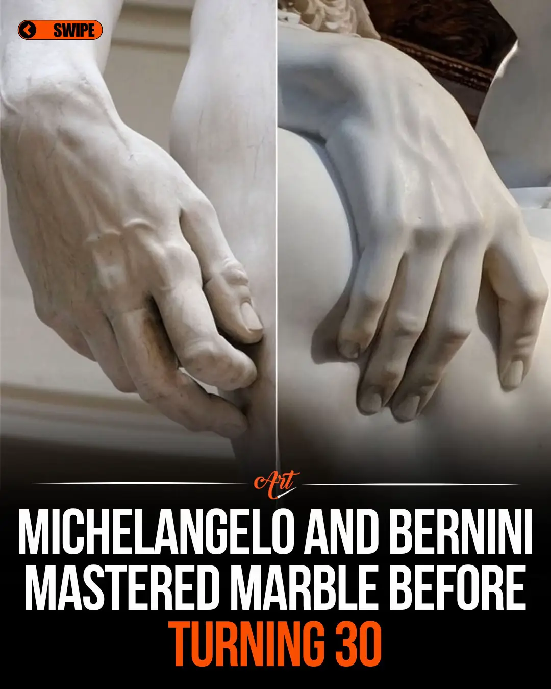 Michelangelo and Gian Lorenzo Bernini were born 123 years apart and belonged to 
