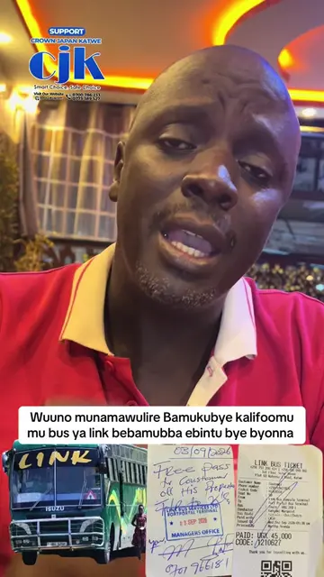 Wuuno munamawulire Bamukubye kalifoomu mu bus ya link bebamubba ebintu bye byonn