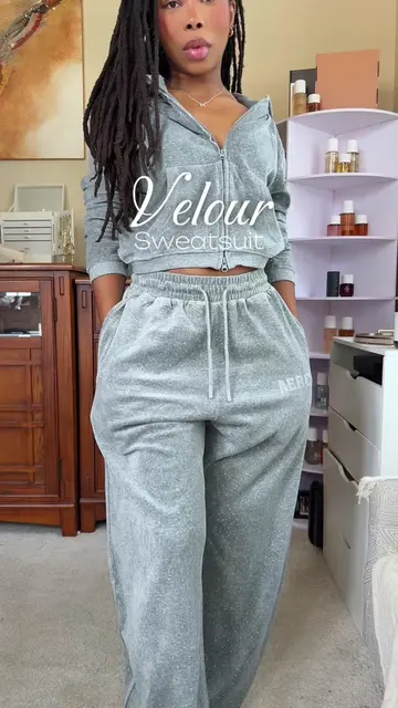 This rhinestone velour sweatsuit from Aelfric Eden is soo 2000s coded 😍💖 #aelf