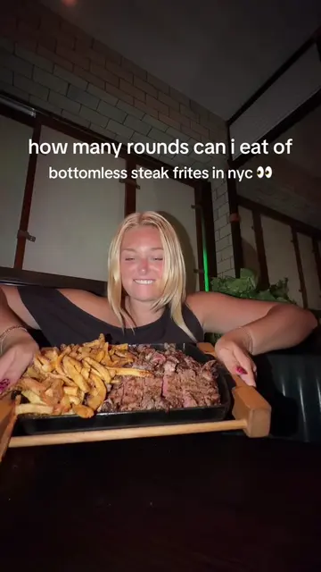 queso tries her best at bottomless steak frites in nyc