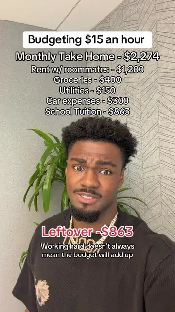 Making $15 an hour is NOT fun #Budgeting #costofliving #financialliteracy  #Ad #