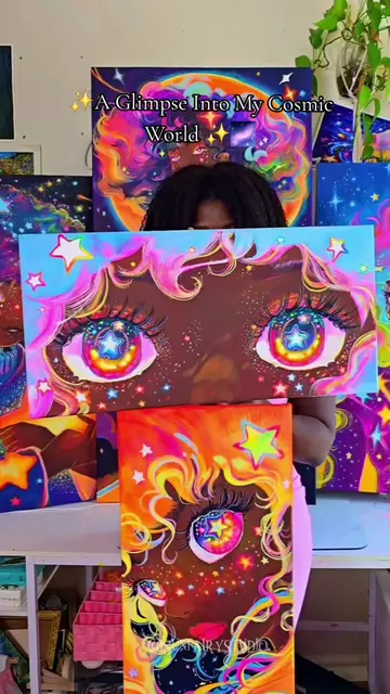 Meet The Girls In My Cosmic World ✨🌌 #art #acrylic #acrylicpainting #starart #c