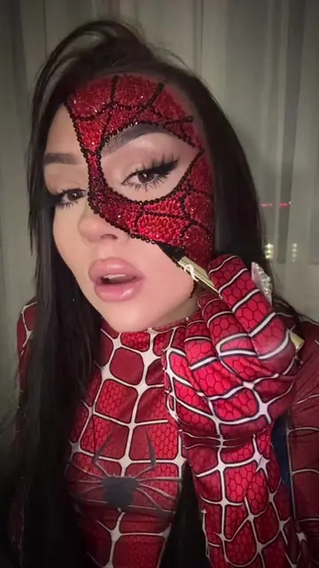 1200 rhinestones and 6 hours…🕸️🕷️ #spiderman #spidermanmakeup #makeupinspo #ma