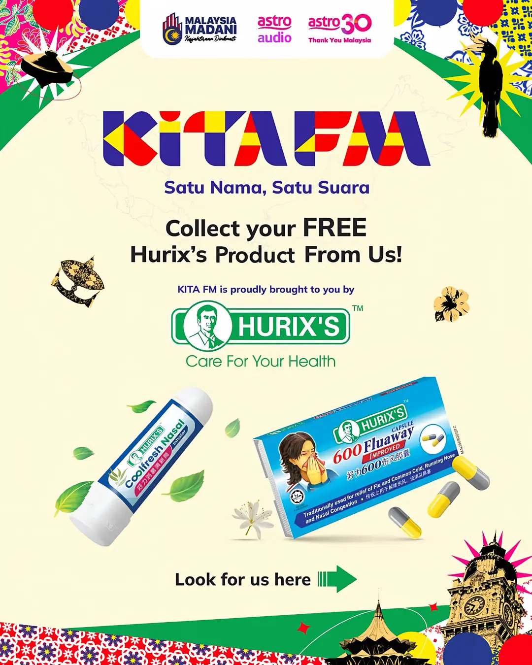 Hurix's is on the move with KITA FM across Malaysia! 🚗💨 Pop by the upcoming ac
