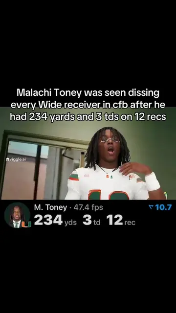Malachi Toney went off oml || #CollegeFootball #miami #malachitoney #realapp #fy