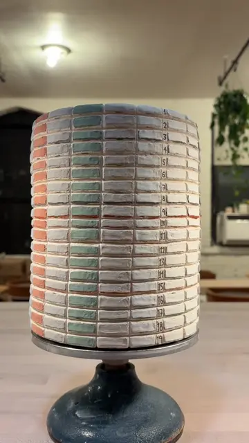 the second glaze grid is on, now we wait for it to be fired!!!! #pottery #potter