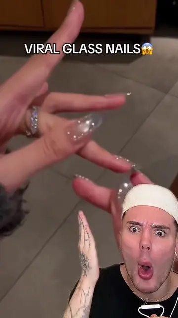 VIRAL GLASS NAILS!😱 Credit: @YNailVibes #nailvideos #nailtok #nailinspo #nailsv