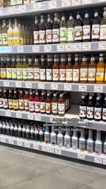 This aisle fuels my coffee dreams. #coffeesyrups #coffeetiktok #coffeetime #atho