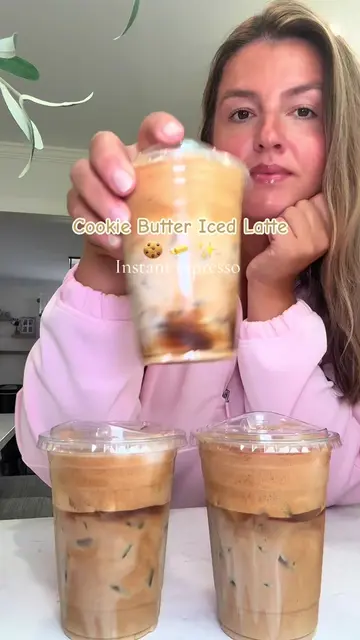 Cookie Butter Iced Latte at home on repeat 🍪🧈✨☕️☺️ Coffee Recipe:  1 tbs of in