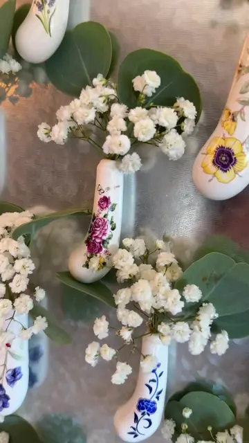These adorable porcelain floral butter knives became beautiful tiny little vases