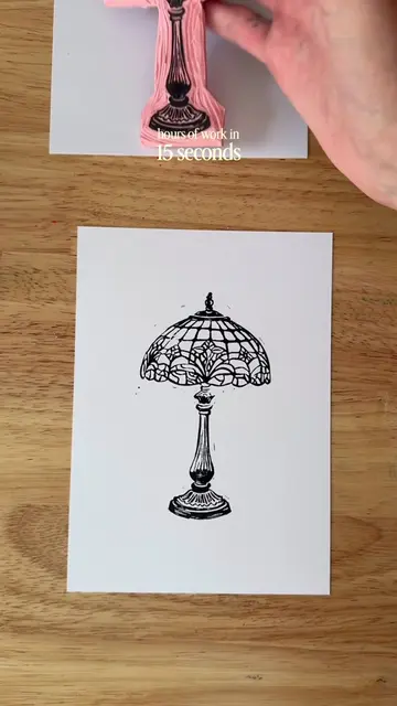 Hours of work in 15 seconds on this hand carved linocut carving  #blockprint #li