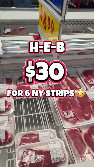 6 NY strips for $30 at @H-E-B 😳 I had to run to the back to grab these before s