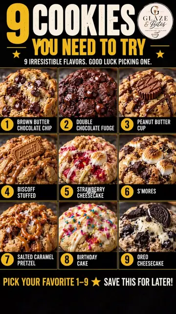 🍪 9 cookies you NEED to try! Which one are you picking first — 1 through 9? Sav