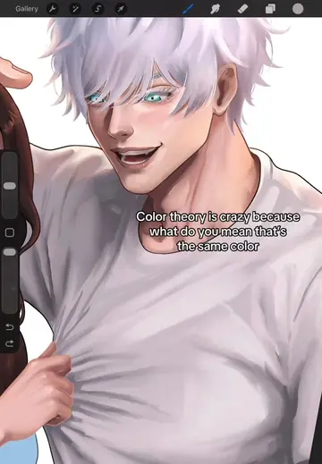 Pls tell me you see it #gojo #jjk #artprocess #colortheory #arttips 