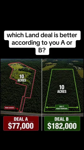 which Land deal is better according to you A or B? #land #seller #housingmarket 