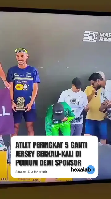 Seorang atlet yang finis di posisi kelima dalam sebuah lomba lari atau sepeda me
