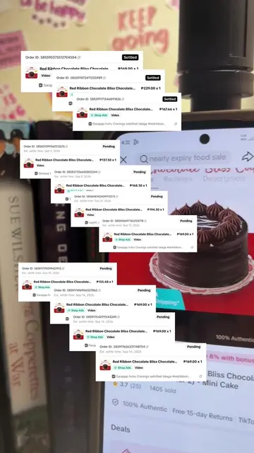 Ang mumura ng billiii niyooo, sulit na sulit ang chocolate cake✨👌😋 #redribbon 