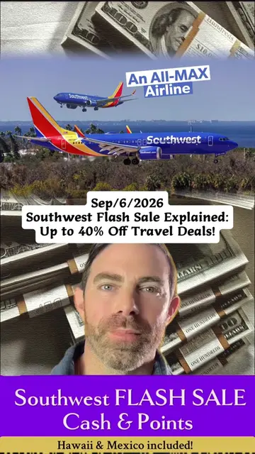 🚨 Southwest FLASH SALE! ✈️ Enjoy up to 40% off in cash or points! Book by 8/7 f